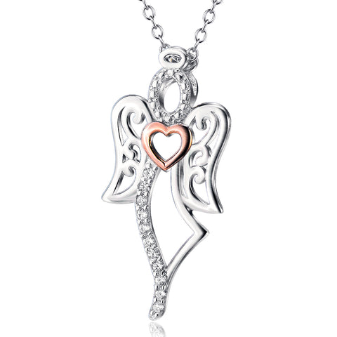 Ella White Angel Sterling Silver Lucky Necklace
