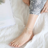 Ella silver bead ball sterling silver foot anklet