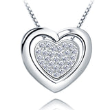 Ella love double hearts sterling silver micro setting rotated pendant