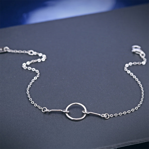 Ella simple white sterling silver circle knot bracelet
