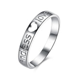 Ella Hollow Heart Endless Love Letters Sterling Silver Ring