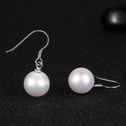 Timeless concise shell pearl dangle earrings in sterling silver