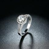 Ella trendy luxury hallow white CZ sterling silver ring