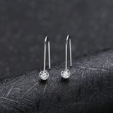 Timeless white  hook earrings in sterling silver