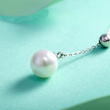 Classic round  shell pearl necklace in sterling silver